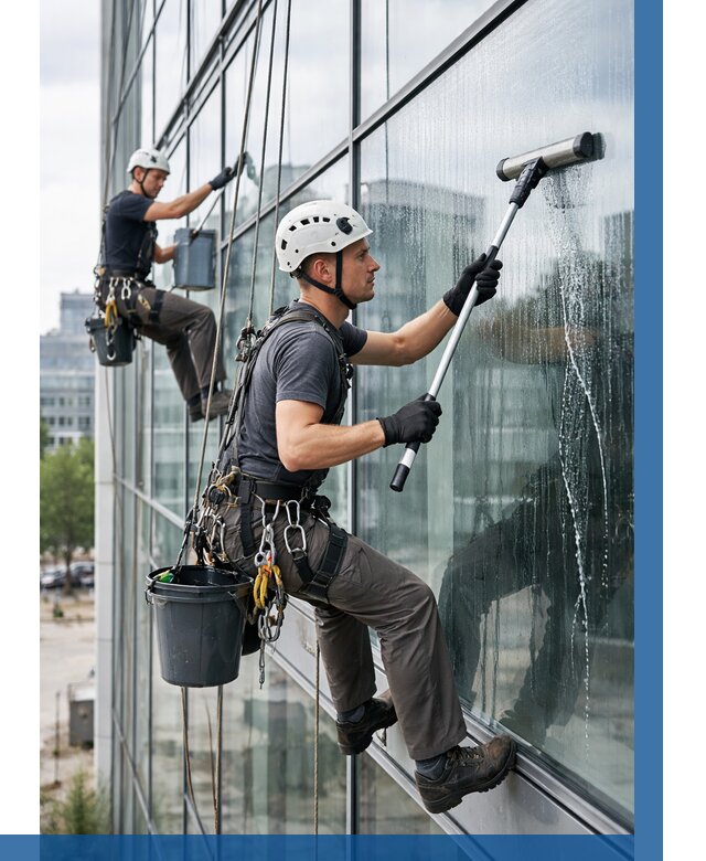 Мойка витражей альпинистами в Видном от 725 р. под ключ|ВЫСОТНИК-Вдн