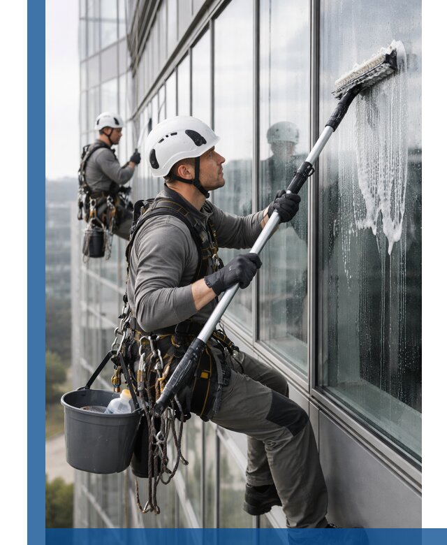 Высотная мойка сплошного остекления с выездом в Видном