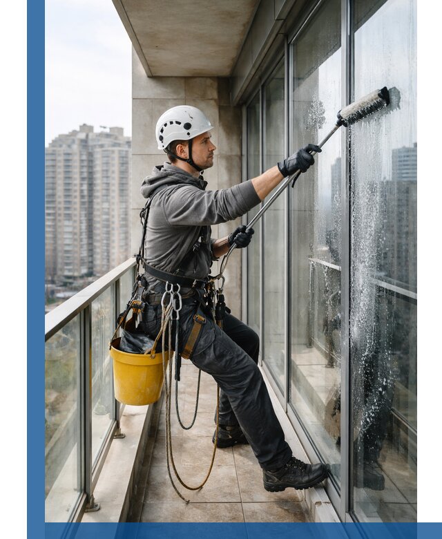 Профессиональная мойка балконного остекления в Видном