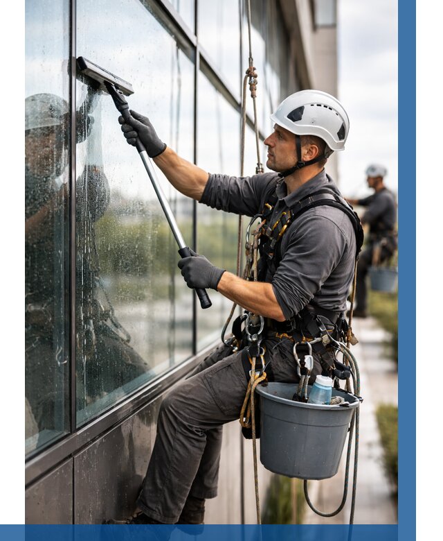 Мойка стеклянных фасадов в Видном от 207 р. | ВЫСОТНИК-Вдн