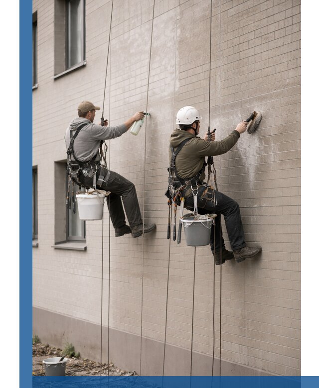 Удаление высолов с фасада зданий в Видном без повреждений и следов