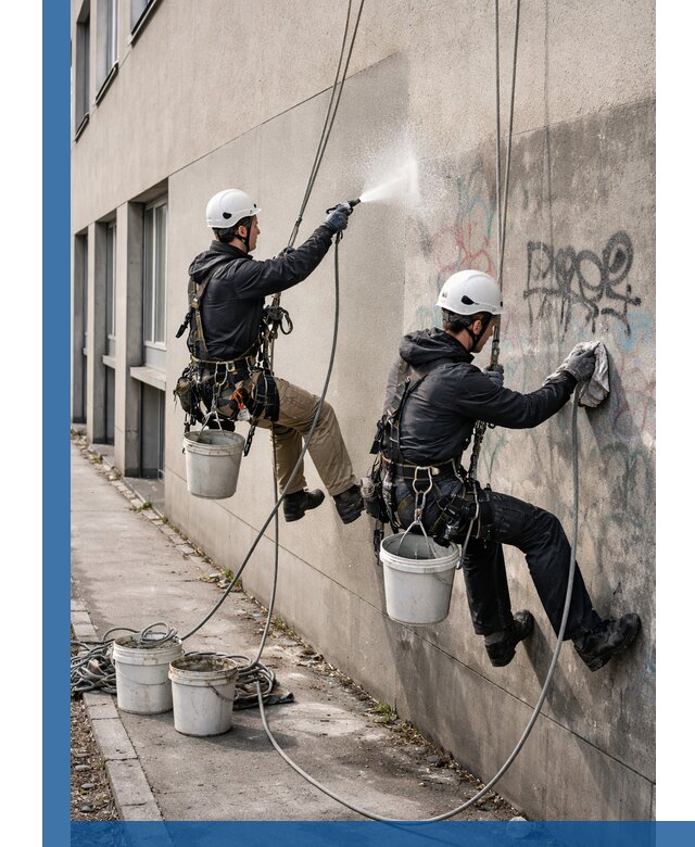 Антиграффити покрытие фасада с защитой от надписей в Видном