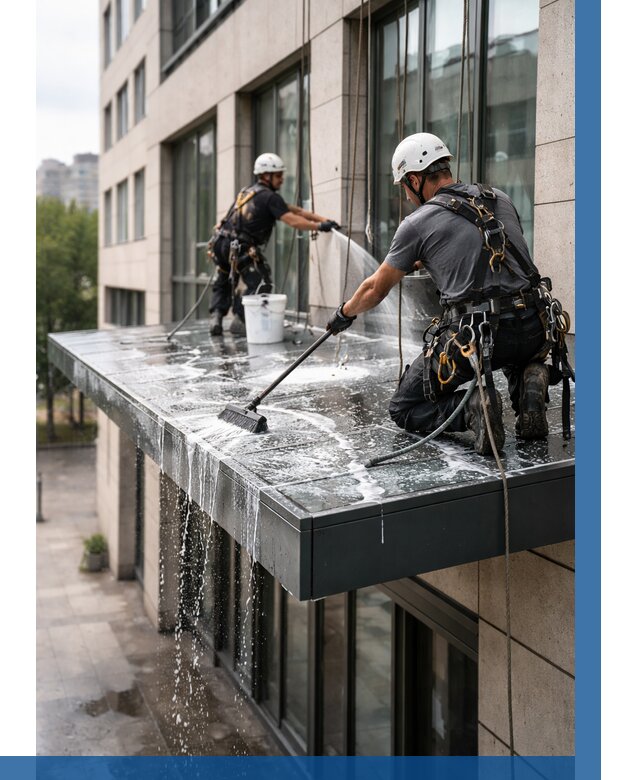 Мойка козырьков и навесов в Видном от 3623 р. | ВЫСОТНИК-Вдн