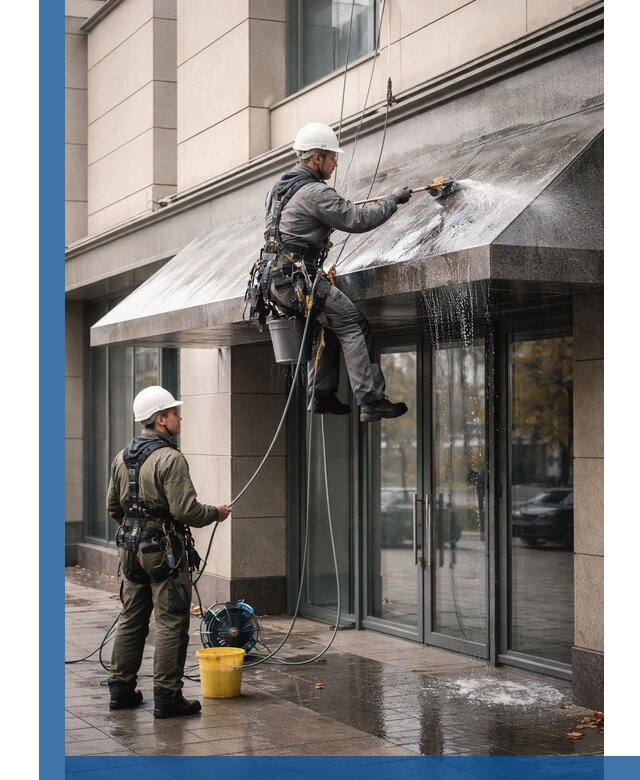 Профессиональная мойка козырьков и навесов в Видном