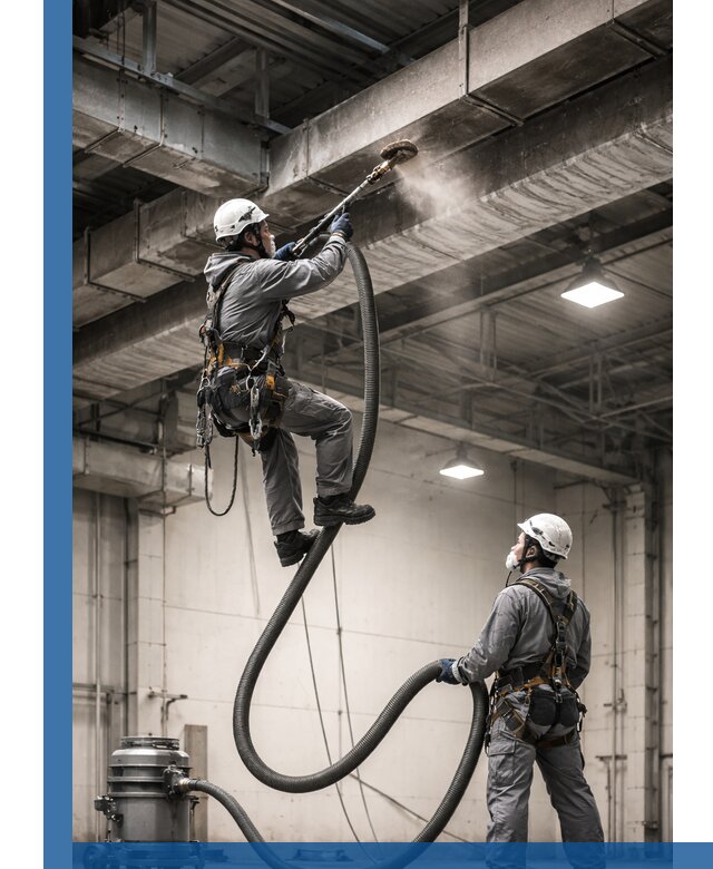 Обеспыливание потолочных конструкций в Видном промышленным альпинизмом