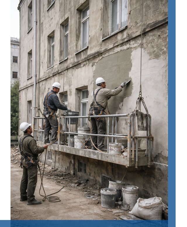 Капитальный ремонт фасада в Видном от 4347 р. | ВЫСОТНИК-Вдн