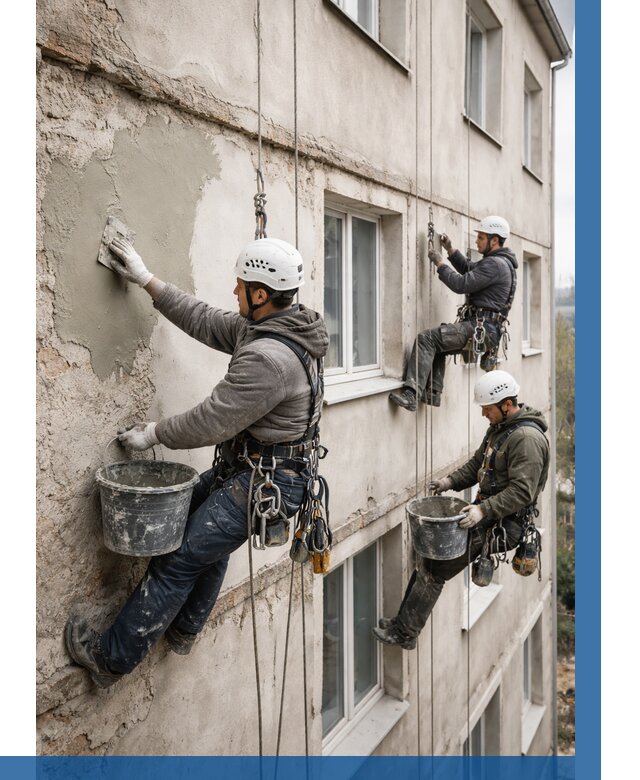 Ремонт штукатурного фасада в Видном от 776 р. под ключ | ВЫСОТНИК-Вдн