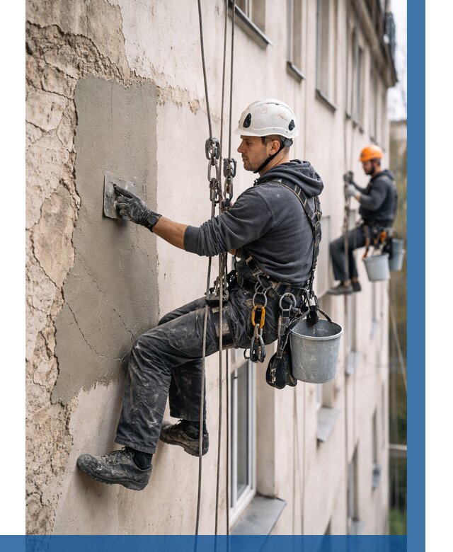 Восстановление штукатурки фасада в Видном от 1242 р. | ВЫСОТНИК-Вдн