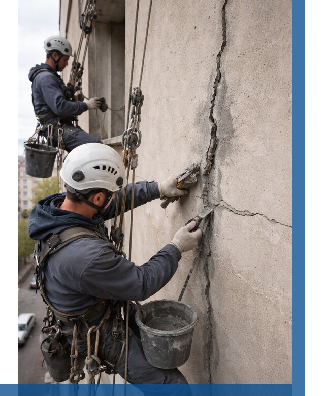 Заделка трещин на фасаде в Видном от 932 р. | ВЫСОТНИК-Вдн