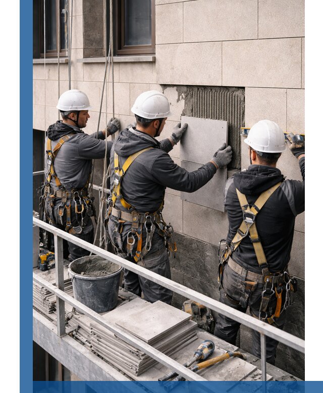 Ремонт облицовки фасада плиткой в Видном с гарантией