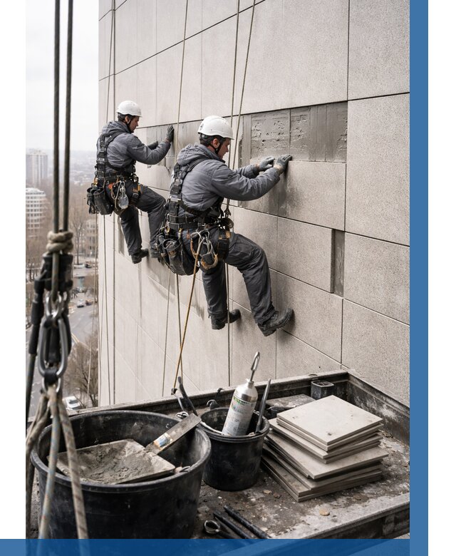 Ремонт фасада из керамогранита в Видном от 2588 р. | ВЫСОТНИК-Вдн