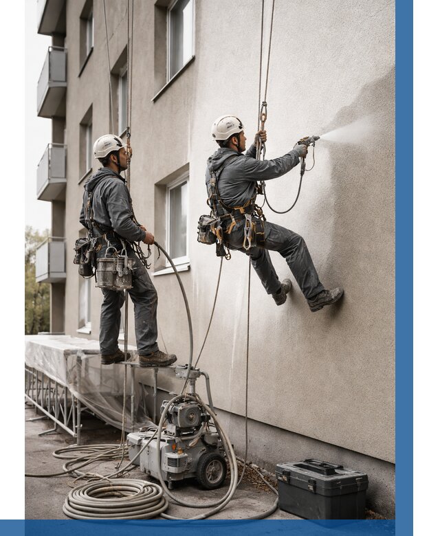 Безвоздушная покраска фасада в Видном от 228 р/м² | ВЫСОТНИК-Вдн