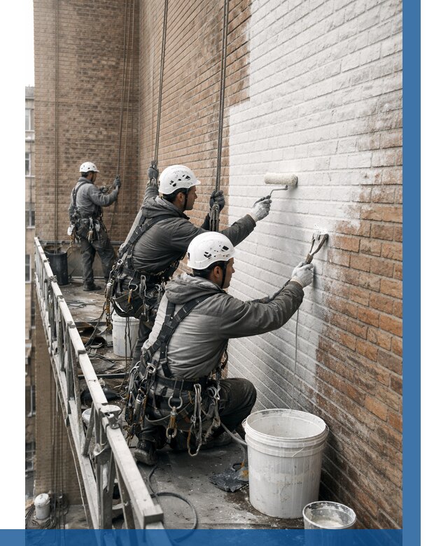 Покраска кирпичного фасада в Видном от 362 р. | ВЫСОТНИК-Вдн