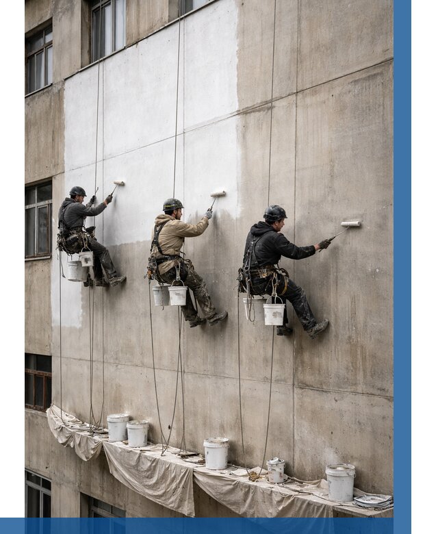 Покраска бетонного фасада в Видном от 362 р за м2 | ВЫСОТНИК-Вдн