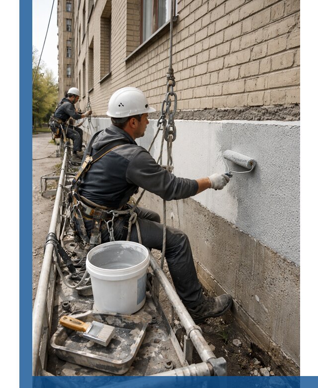 Окраска цоколя здания в Видном профессионально и надежно