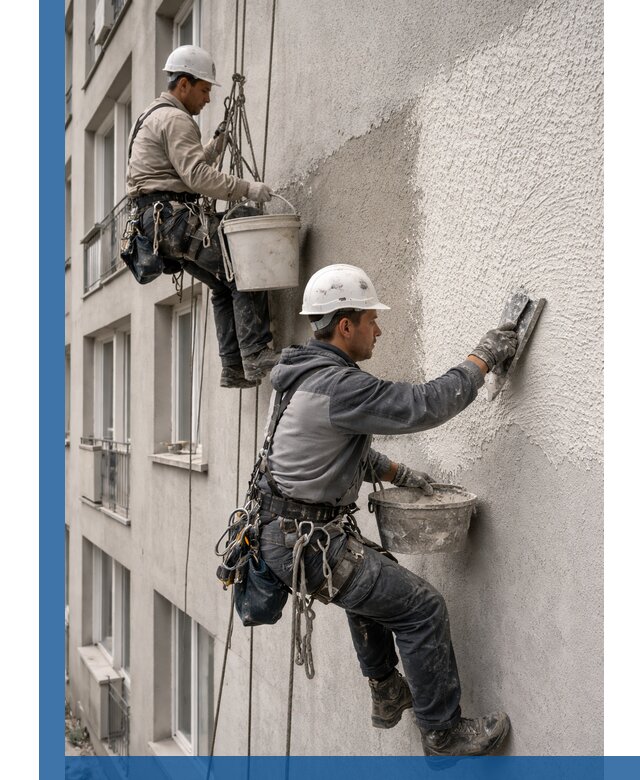 Нанесение декоративной штукатурки короед на фасад в Видном