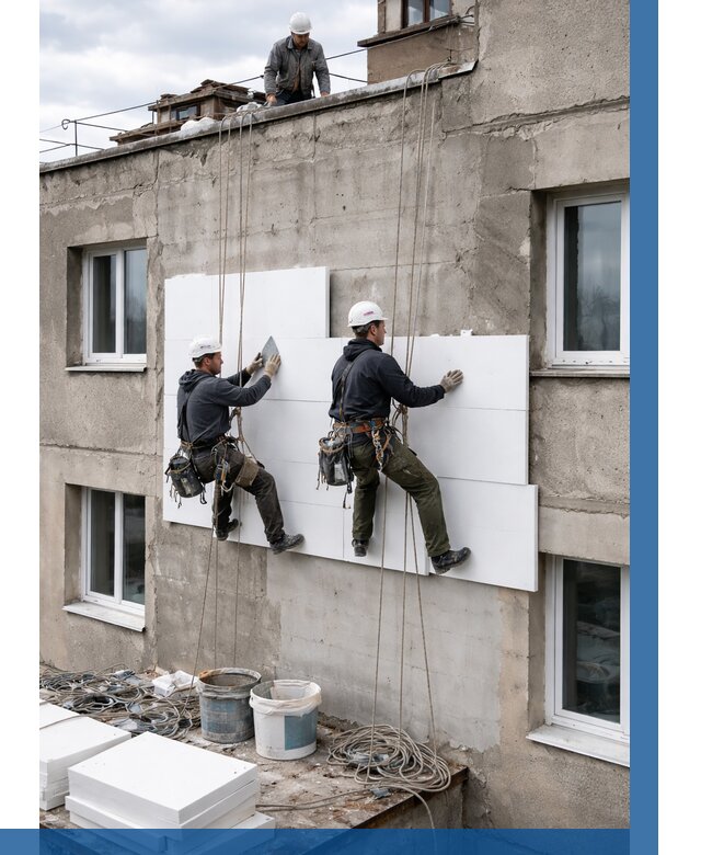 Утепление фасада пенополистиролом в Видном от 1863 р. | ВЫСОТНИК-Вдн