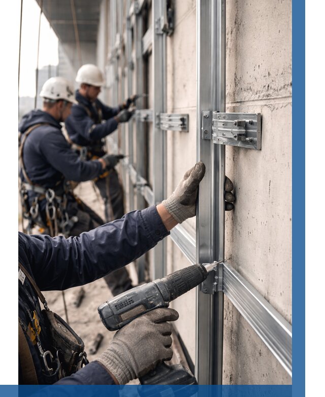 Монтаж подсистемы вентфасада в Видном от 880 р. | ВЫСОТНИК-Вдн