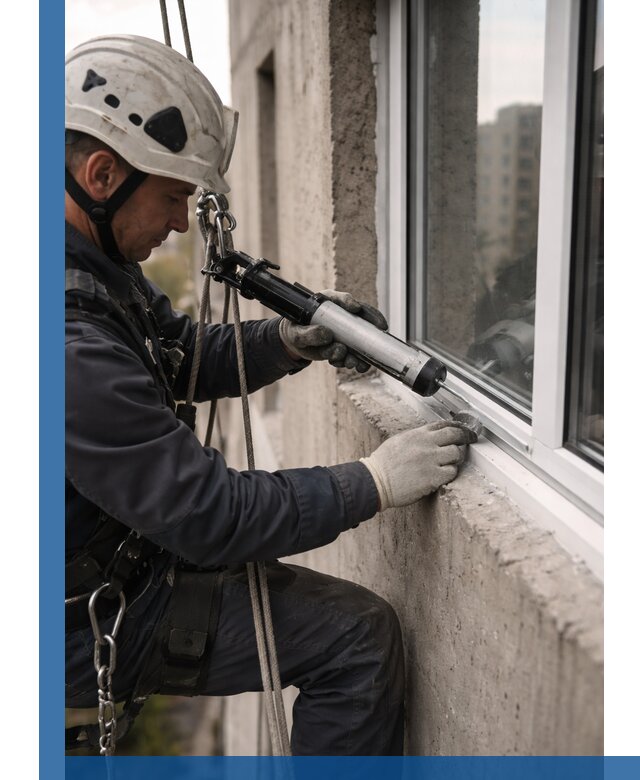 Герметизация оконных швов снаружи в Видном профессионально