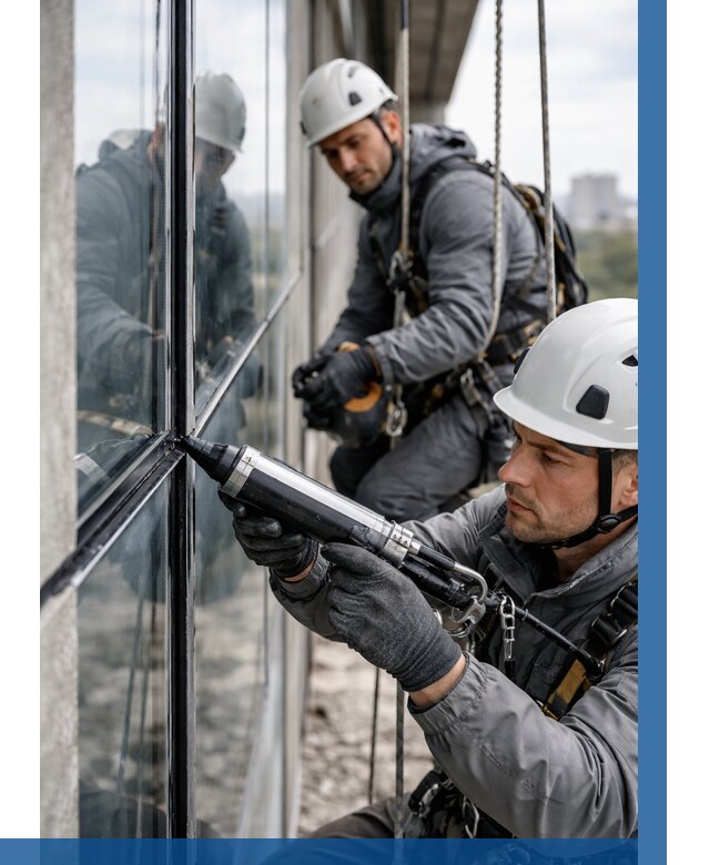 Герметизация витражных швов в Видном от 673 р. | ВЫСОТНИК-Вдн