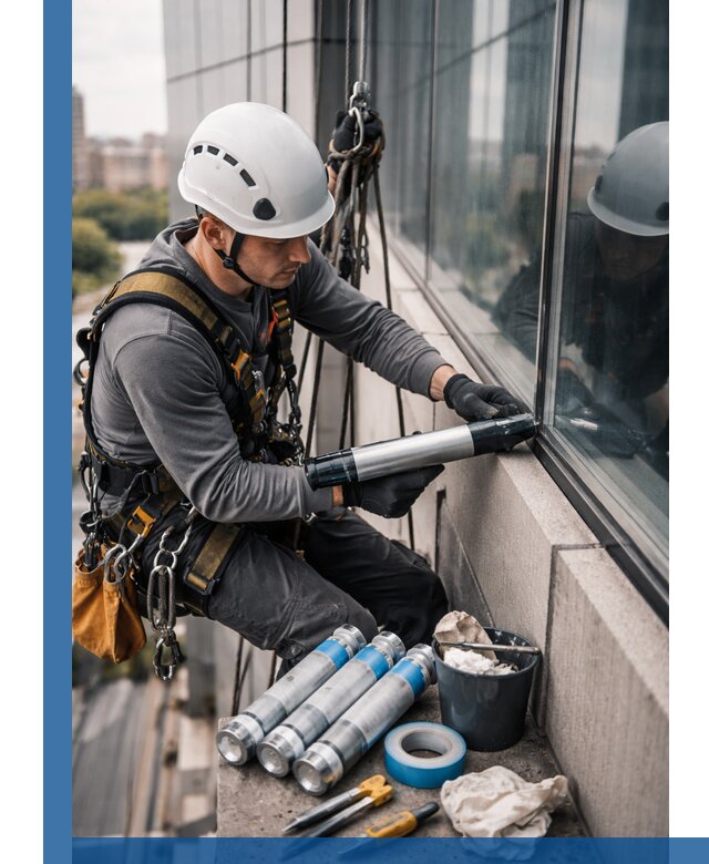 Герметизация стыков витража в Видном для герметичных фасадов