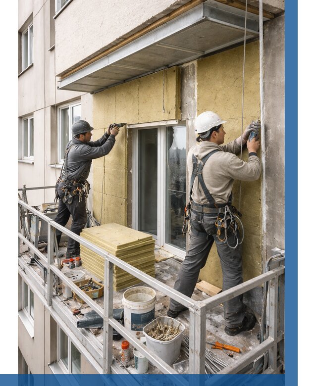 Утепление балкона снаружи в Видном от 1656 р. под ключ ВЫСОТНИК-Вдн