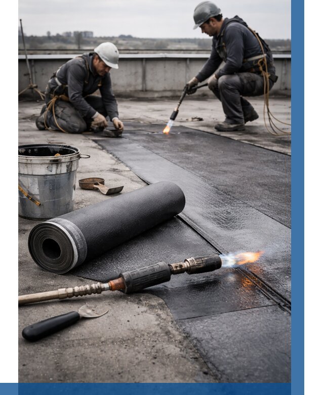 Ремонт рулонной кровли в Видном от 673 р. | ВЫСОТНИК-Вдн