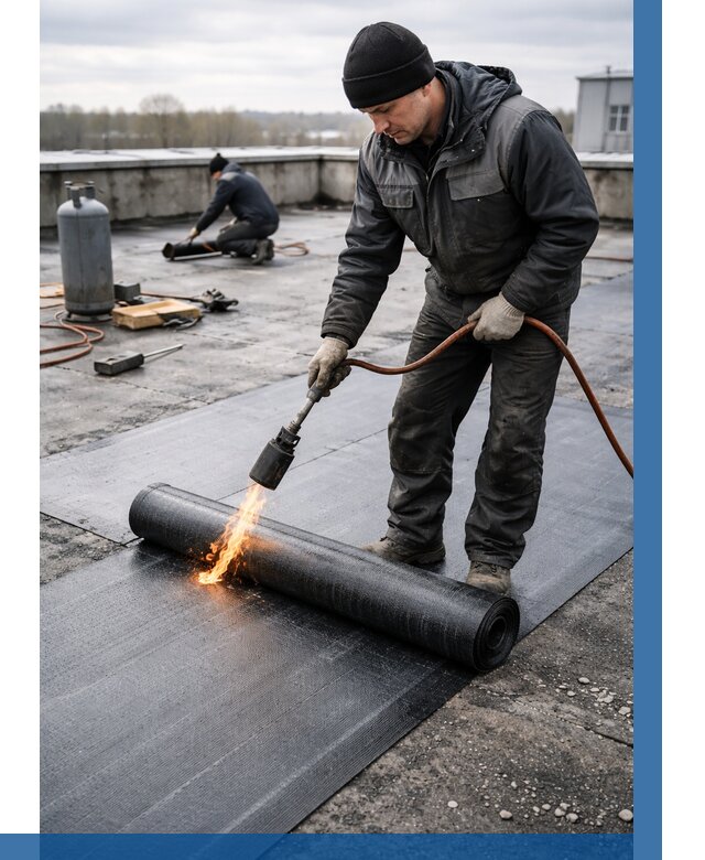 Ремонт наплавляемой кровли в Видном от 725 р. | ВЫСОТНИК-Вдн