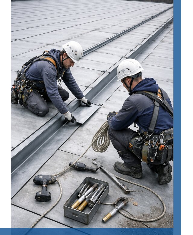 Ремонт фальцевой кровли в Видном от 725 р. | ВЫСОТНИК-Вдн