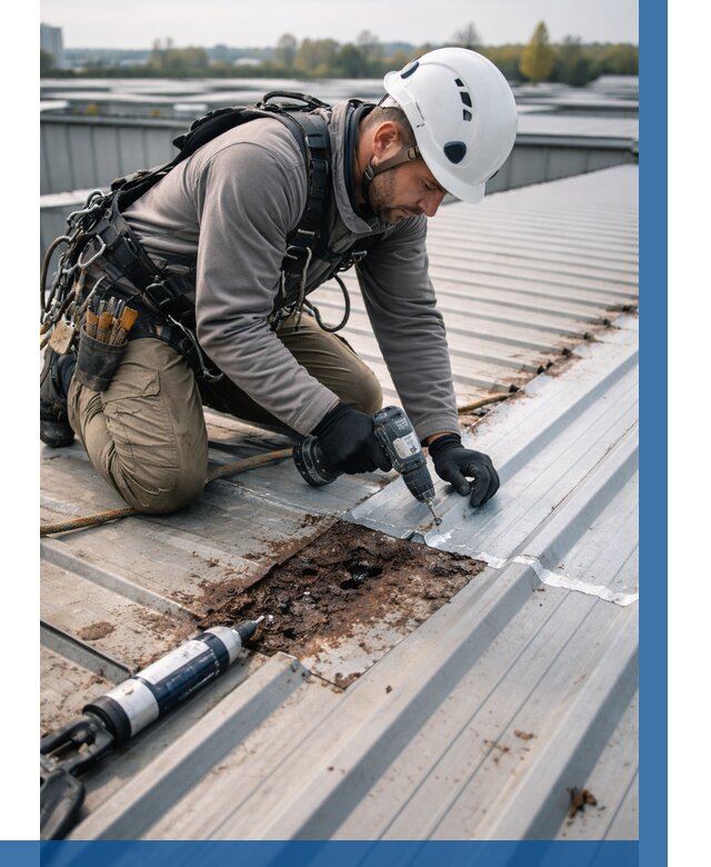 Ремонт профнастила на кровле в Видном от 725 р. | ВЫСОТНИК-Вдн