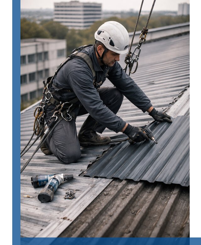 Ремонт профнастила на кровле в Видном, работы под ключ