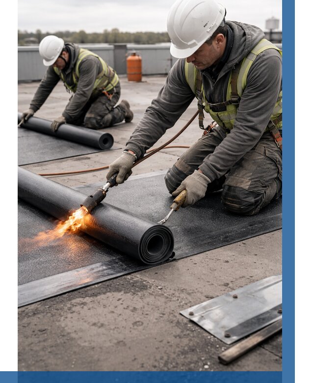 Монтаж наплавляемой кровли в Видном от 880 р. — ВЫСОТНИК-Вдн