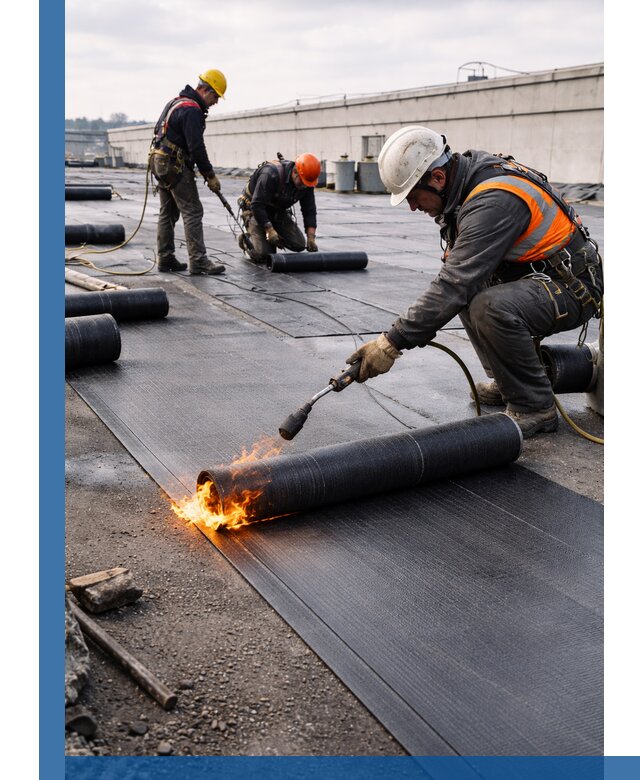 Монтаж наплавляемой кровли в Видном профессионально