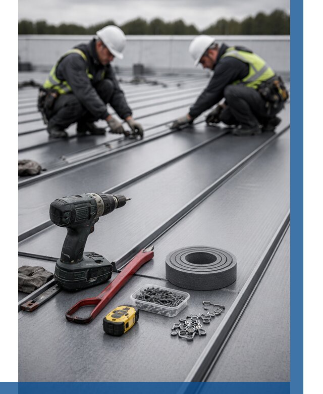 Монтаж фальцевой кровли в Видном от 1863 р. | ВЫСОТНИК-Вдн