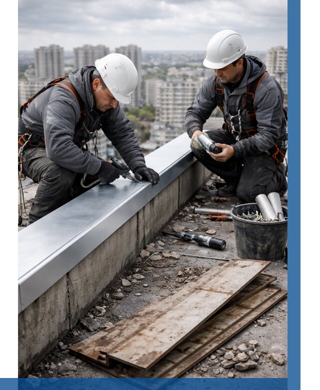 Замена парапетных крышек под ключ в Видном от 1242 р. | ВЫСОТНИК-Вдн