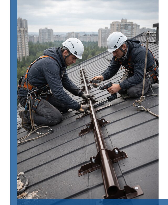 Монтаж снегозадержателей на кровле зданий в Видном под ключ