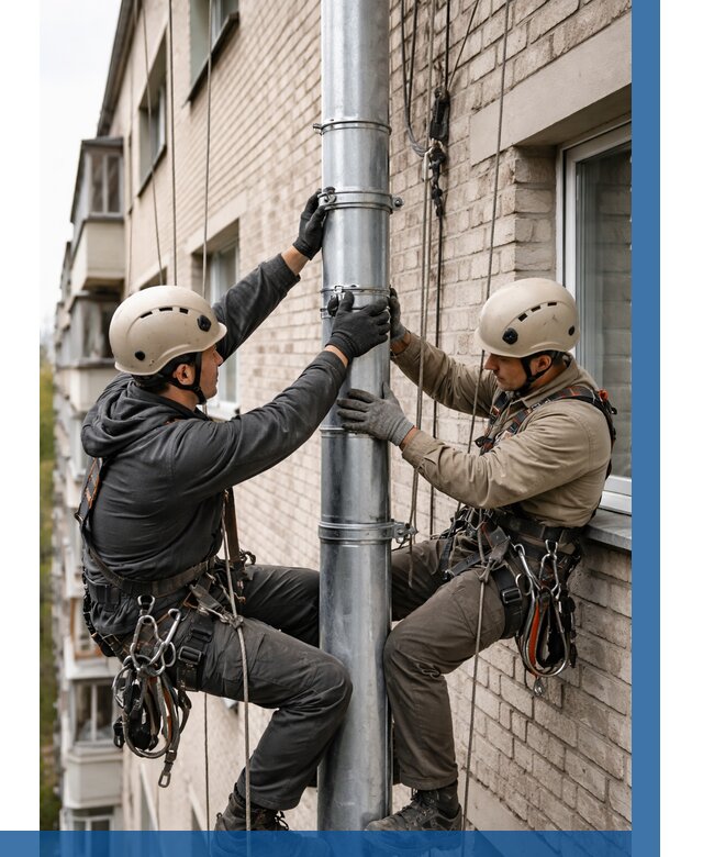 Замена водосточных труб в Видном от 6728 р. | ВЫСОТНИК-Вдн