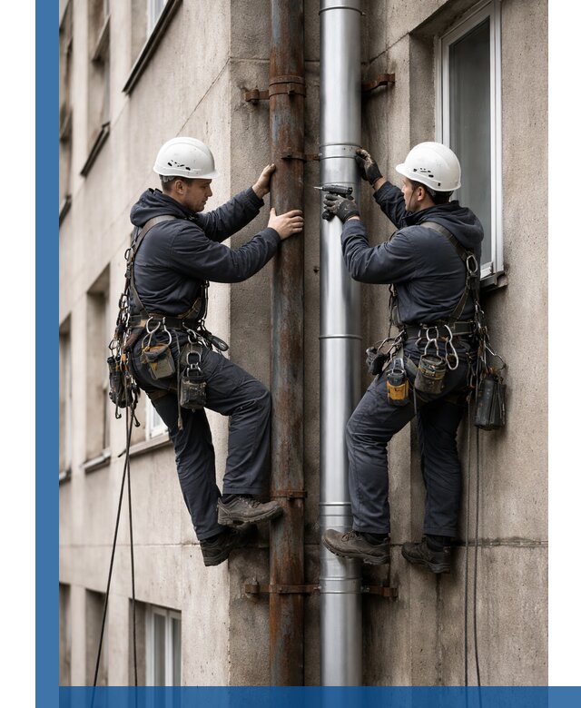 Замена водосточных труб в Видном: монтаж и демонтаж под ключ