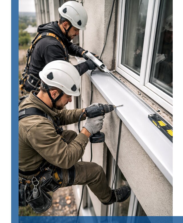 Профессиональный монтаж оконных отливов и отведения воды в Видном