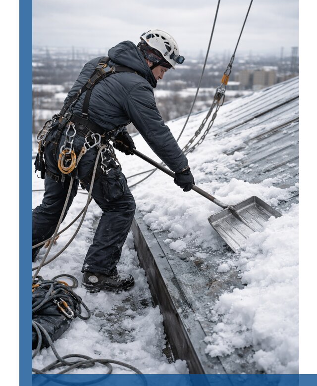 Профессиональная очистка кровли от снега и наледи в Видном