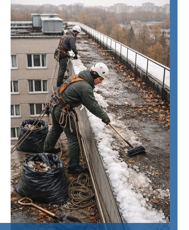 Очистка кровли по периметру в Видном от 569 р. | ВЫСОТНИК-Вдн