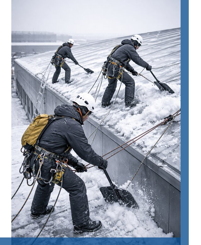 Очистка навесов от снега в Видном от 4658 р. | ВЫСОТНИК-Вдн