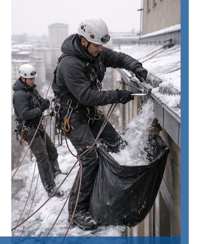 Аварийная очистка крыши в Видном под ключ от 311 р. | ВЫСОТНИК-Вдн