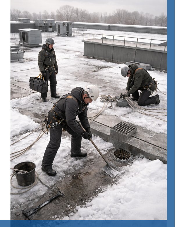 Абонентское обслуживание кровли зимой в Видном от 8280 р. | ВЫСОТНИК-Вдн