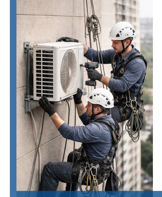 Монтаж внешнего блока кондиционера в Видном установка и крепление