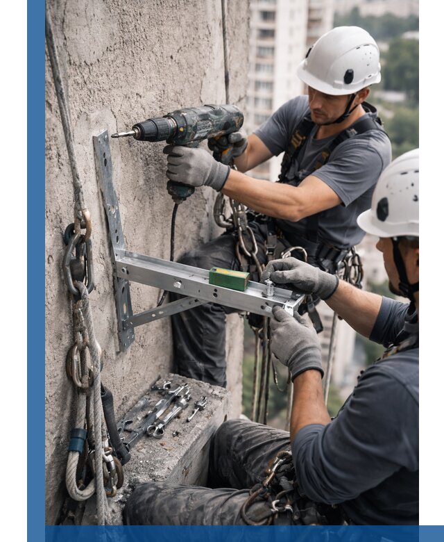 Установка кронштейнов кондиционера и крепежа в Видном