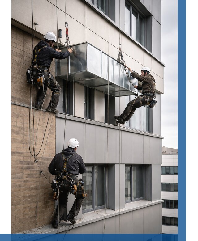 Монтаж воздуховодов на фасаде в Видном от 1553 р. | ВЫСОТНИК-Вдн