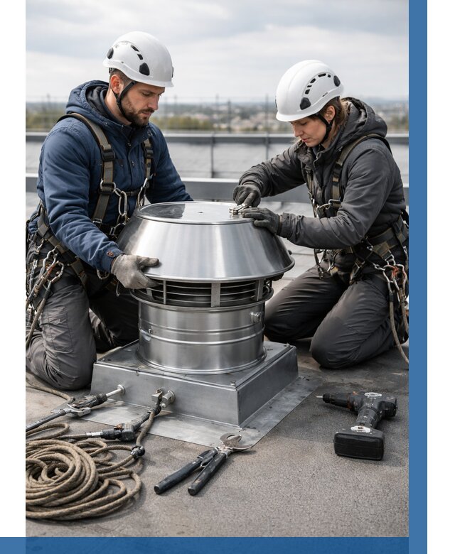 Установка дефлекторов на кровле в Видном от 4658 р. | ВЫСОТНИК-Вдн