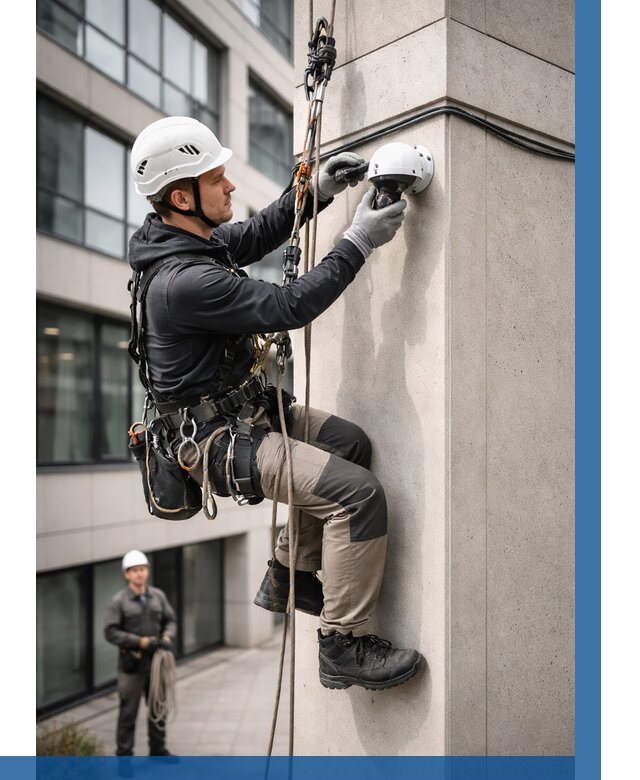 Монтаж камер видеонаблюдения на фасаде в Видном от 8798 р.-ВЫСОТНИК-Вдн