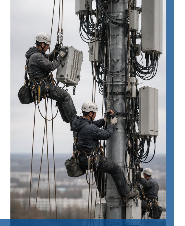Монтаж оборудования связи на мачте в Видном от 7763 р. | ВЫСОТНИК-Вдн